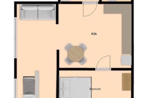 Bankeryd Apartment | Nyrenoverad 2-rummare 10 min från Jönköping