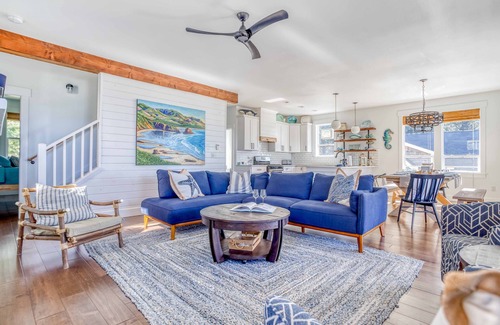 Nelscott House | Ocean Views from 3-Level Olivia Beach Home with Bonus Room, Hot Tub, Large Deck!