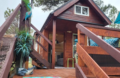 Hot Springs Cottage | Ollie's Place - Tiny House@EvansCliff Hot Tub w/large Sibley Double Tent COMBO!