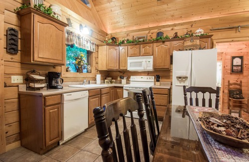 Branson Cedars Cabin | Overlooking pool & playground, walking distance to Thunder Ridge Arena.