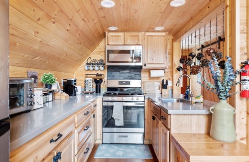 Paradise Estates Cabin | Perch - Waterfront A-Frame 2BR Cabin w/Hot Tub and Stylish Design