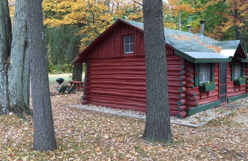 Grawn Cabin | Pine · Ellis Lake Resort - Pine Log Cabin-Interlochen/Traverse City