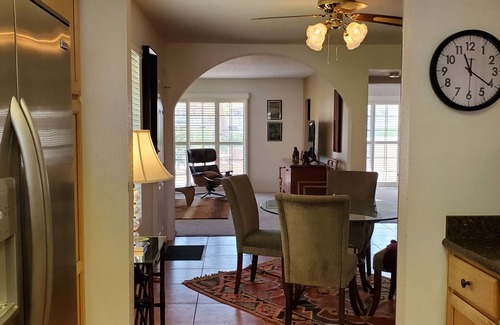 Palm Springs Condo | Poolside Retreat Great Location in Mesquite Country Club. VIEWS.