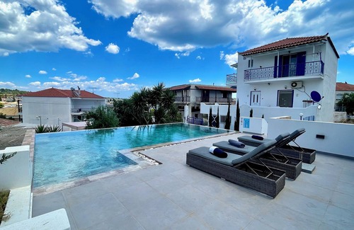 Porto Heli House | Portoheli Villa Downtown, Pool & Port view