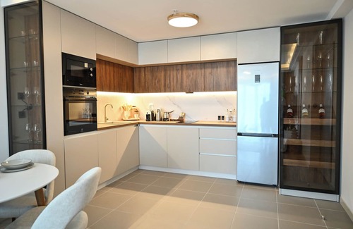 Skopje Region Apartment | Portokali Sky Apartment with Breathtaking View & Top Amenities – Next to Mall