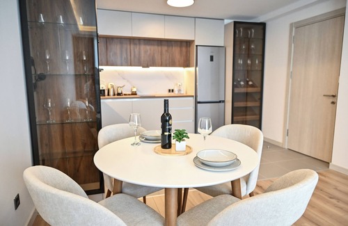 Skopje Region Apartment | Portokali Sky Apartment with Breathtaking View & Top Amenities – Next to Mall