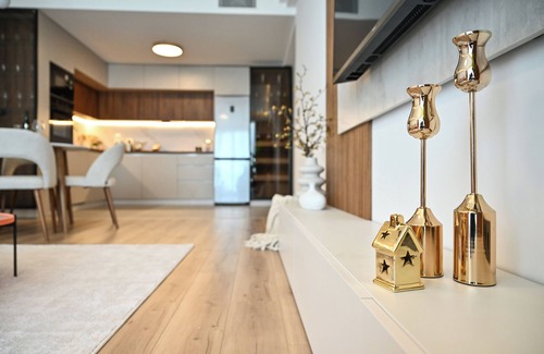 Skopje Region Apartment | Portokali Sky Apartment with Breathtaking View & Top Amenities – Next to Mall