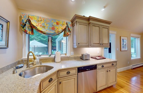 Mashpee House | Private pool close to beach with cabana, grill, AC, and patio