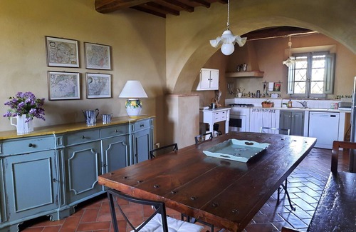 San Giovanni d'Asso Villa | Private Villa with WIFI, A/C, private pool, TV, patio, panoramic view, parking, close to Montalcino