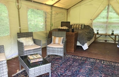 Rushville Bed & Breakfast | Quad Squad Glamping Tent & Breakfast for 2-4+ in Finger Lakes Wine Country