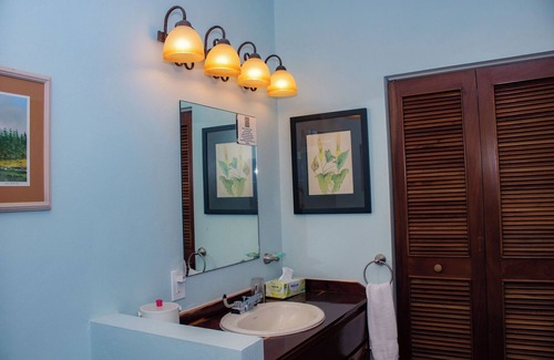 Orchid Bay Bed & Breakfast | Queen-size bed, with a private bathroom, a walk-in shower and closet.
