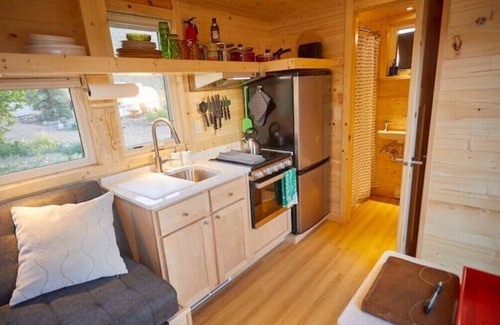 Arroyo Hondo House | Rainbow Tiny Home w Mountain View, Hot Tub, and Hot Springs just 2 miles away.
