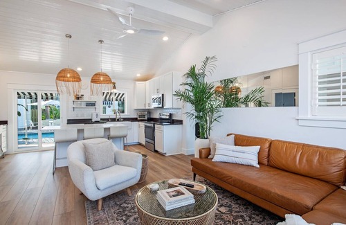 St. Augustine Beach House | Recently Remastered Beachside Boat House STEPS from the Ocean with HEATED pool.
