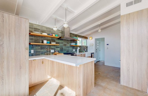 Magnesia Falls Cove House | Remodeled midcentury charmer with private salt water pool spa and mountain views