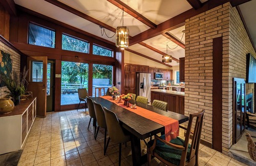 Fremont House | Retro lakeview stay with hot tub, game room, and nearby golf and skiing.