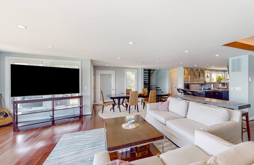 Herald Harbor House | Riverfront home with private dock, foosball table, fireplace, river views