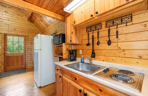 Luray Cabin | Riverfront! Mountain views 4 Miles to Luray Caverns hot tub! at Line cabin