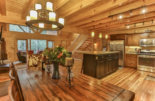 Ellijay Cabin | Riverside Sanctuary: Serene Luxury Lodge in Ellijay -750' of Riverfront Splendor