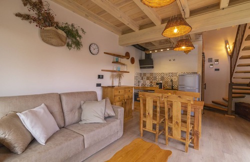 Casarejos Cottage | Romantic House, with Jacuzzi for two people in the room, wood-burning fireplace