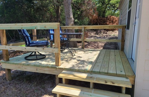 Lee County Apartment | Rustic studio country cabin w/shared pool, firepit, & outdoor kitchen