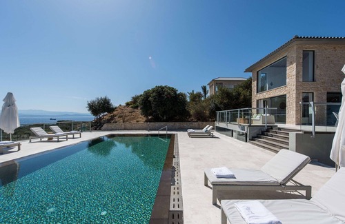 Tersanas Villa | Sea front luxury villa on the edge of the hillside