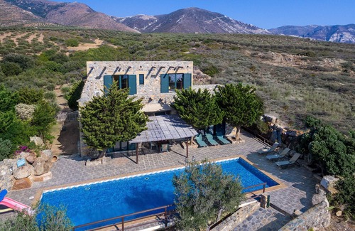 Livadia Villa | Sea Views Villa Lefkothea w/Private Pool for Families, Children Area & Sea view