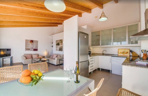 Portopetro Apartment | Seafront Penthouse “Es Port” with Sea View, Mountain View, Wi-Fi, A/C & Balcony