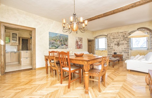 Prcanj Apartment | Seafront, traditional Stone Apartment with Mountain Views.