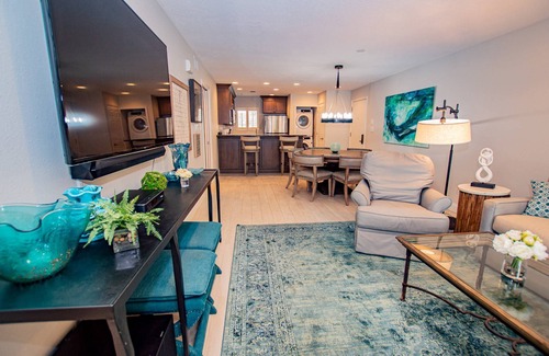 Wesley Chapel Condo | Serene Hideaway – Ground-Floor Corner Condo w/King Suite, Smart TVs & Private Patio!