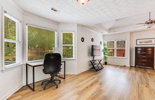 Conyers House | Serene Poolside Oasis 5 BR, Office, Luxe Amenities