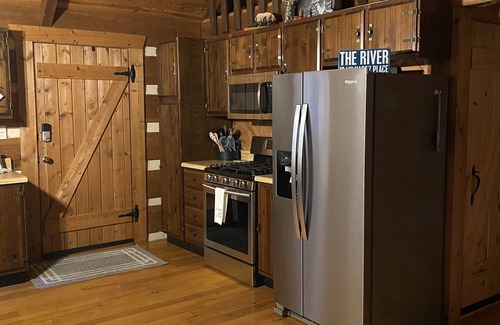 Fishers Hill Cabin | Shenandoah river front cabin, hot tub, fireplace, cabin, screened in porches.