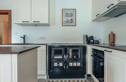 Altaussee Apartment | Sieglgut: Theodor Herzl Suite | Kitchen | Parking