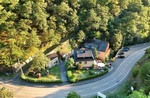 Sankt Goarshausen House | Single room, shower or bath, toilet, balcony - Hotel Café Herrmanns Mühle