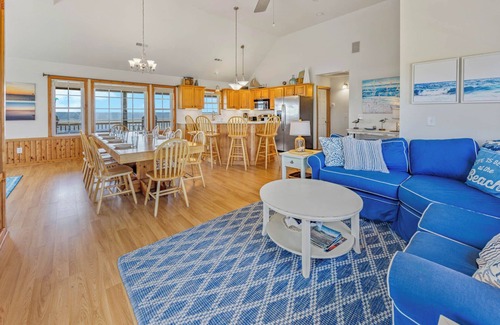Salvo House | Soundfront with Pool, Hot Tub, Game Room, Direct Windsports Access, Tiki Bar