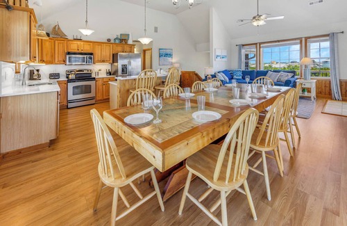Salvo House | Soundfront with Pool, Hot Tub, Game Room, Direct Windsports Access, Tiki Bar