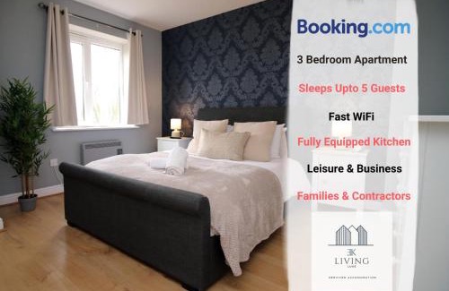 Grangetown Apartment | Spacious 3 Bedroom Duplex Apartment On Cardiff Bay - Free Parking & WIFI By EKLIVING LUXE Short Lets & Serviced Accommodation