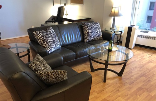Detroit Condo | SPACIOUS 800 ft² 1BEDROOM RIVER VIEW SUITE + OFFICE (6 MONTHS MINIMUM)