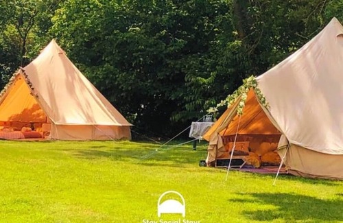 Danderhall RV Rental | Spacious Bell Tent Nestled in Our Orchard Field at Edinburgh Festival Glamping!