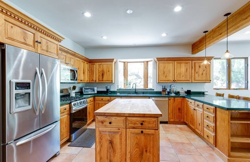 Swiss Manor House | Spacious Flagstaff Home w/Hot Tub & Fire Pit!
