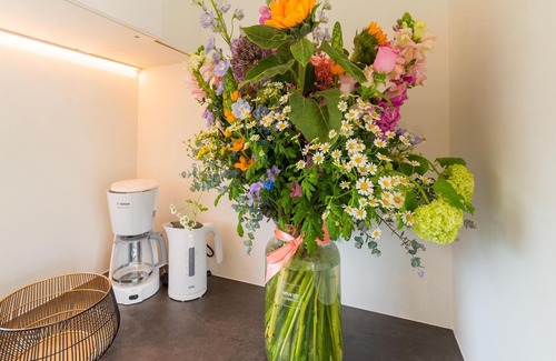 Erezee House | Spacious mobile home with terrace, near a brook