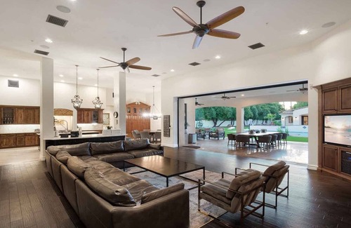 Camelback Country Estates House | Spacious Palm-Lined Villa with Pool, Sport Court & Outdoor Living
