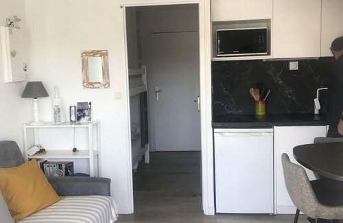 Saint-Cyprien Plage Apartment | Studio air-conditioned cabin 100 m from the beach, with lagoon view, swimming pool