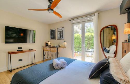 Villette Gare Apartment | Studio chic piscine, jardin et parking, Lyon 3