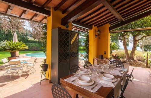 Tavarnelle Val di Pesa House | Stunning private villa with hot tub, WIFI, private pool, A/C, TV, patio and panoramic view