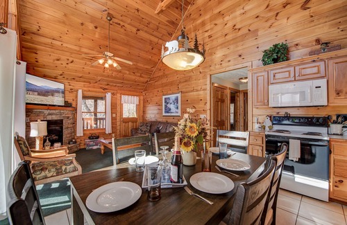 Black Bear Falls Cabin | Stunning mountain views, spacious balcony with hot tub + seasonal pool access.