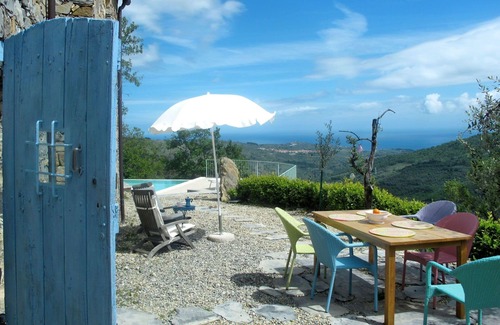Pietrabruna House | Stunning private villa for 5 guests with WIFI, private pool, TV, patio and parking