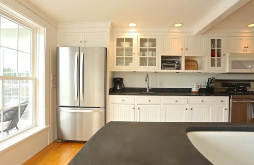West Boothbay Harbor House | Stunning Renovated Waterfront Home with Private Deepwater Dock; Windows Galore!