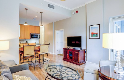 Isle of Palms Condo | Stylish condo near beach & golf with balcony, W/D, pool, hot tub, & firepit