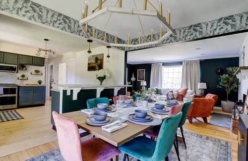 Saugerties House | Stylish Saugerties Retreat with Hot Tub + Game Room + Theater + Firepit