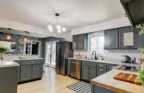 Saugerties House | Stylish Saugerties Retreat with Hot Tub + Game Room + Theater + Firepit